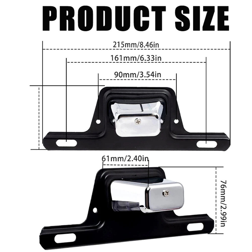 LED License Plate Light Bracket for Chrome Motorcycle Boat ATV Van (Waterproof)