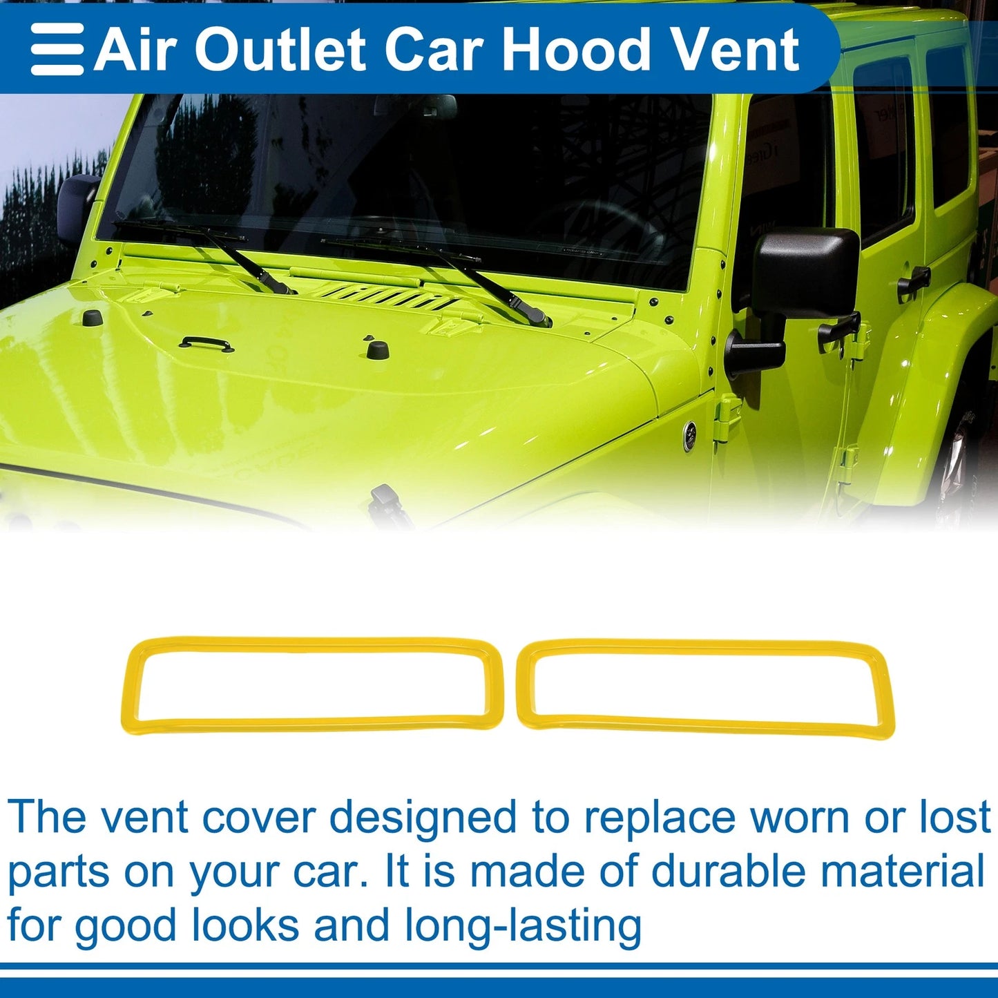 Hood Air Outlet Vent Cover Trim 7 x Pcs for Jeep Gladiator JT (20-24)