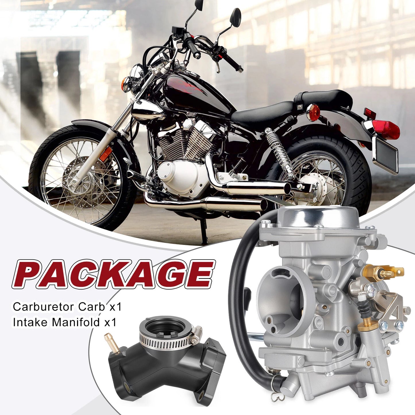 Carburetor & Intake Manifold for Yamaha XV250 Virago/V-Star 250