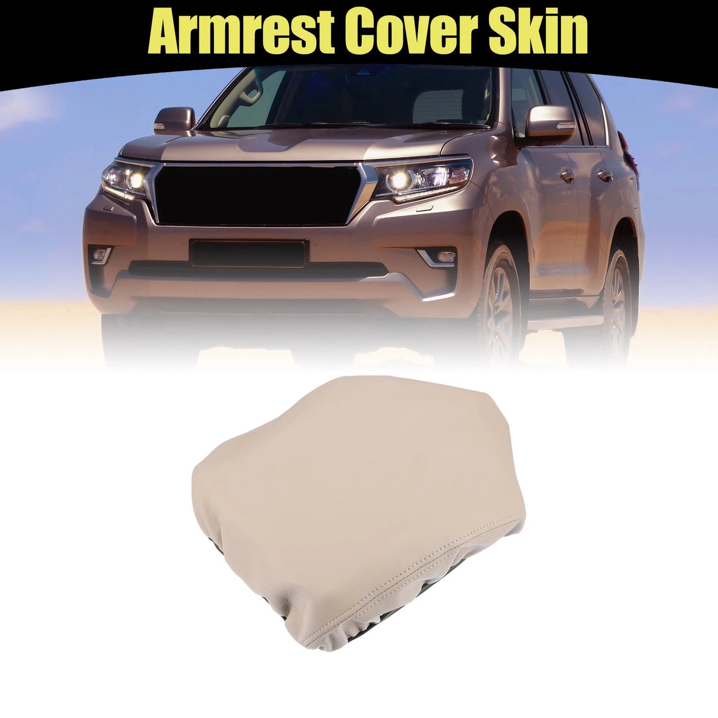 Center Console Cover Pad for Toyota Prado (2010-2019) Faux Leather Beige