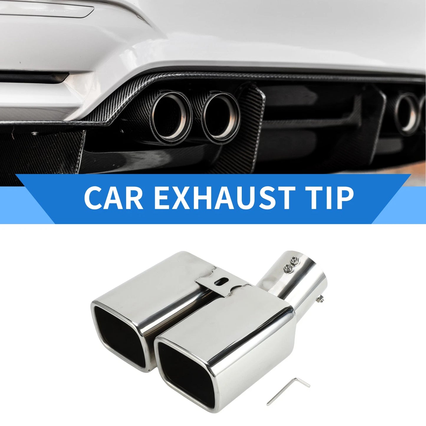 1Pc 2.4" Dual Exhaust Tip for Toyota Alphard