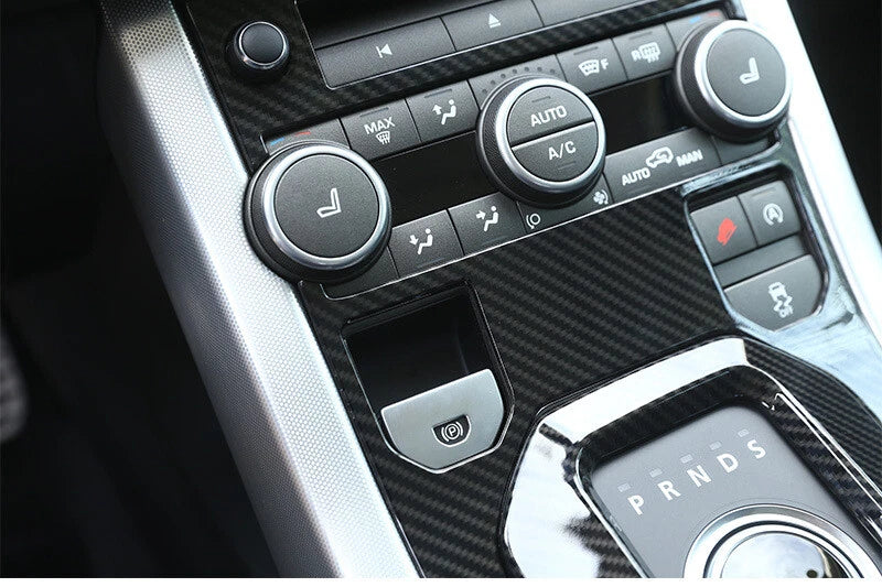 Carbon Style Center Console Gear Shift Cover Trim For Range Rover Evoque