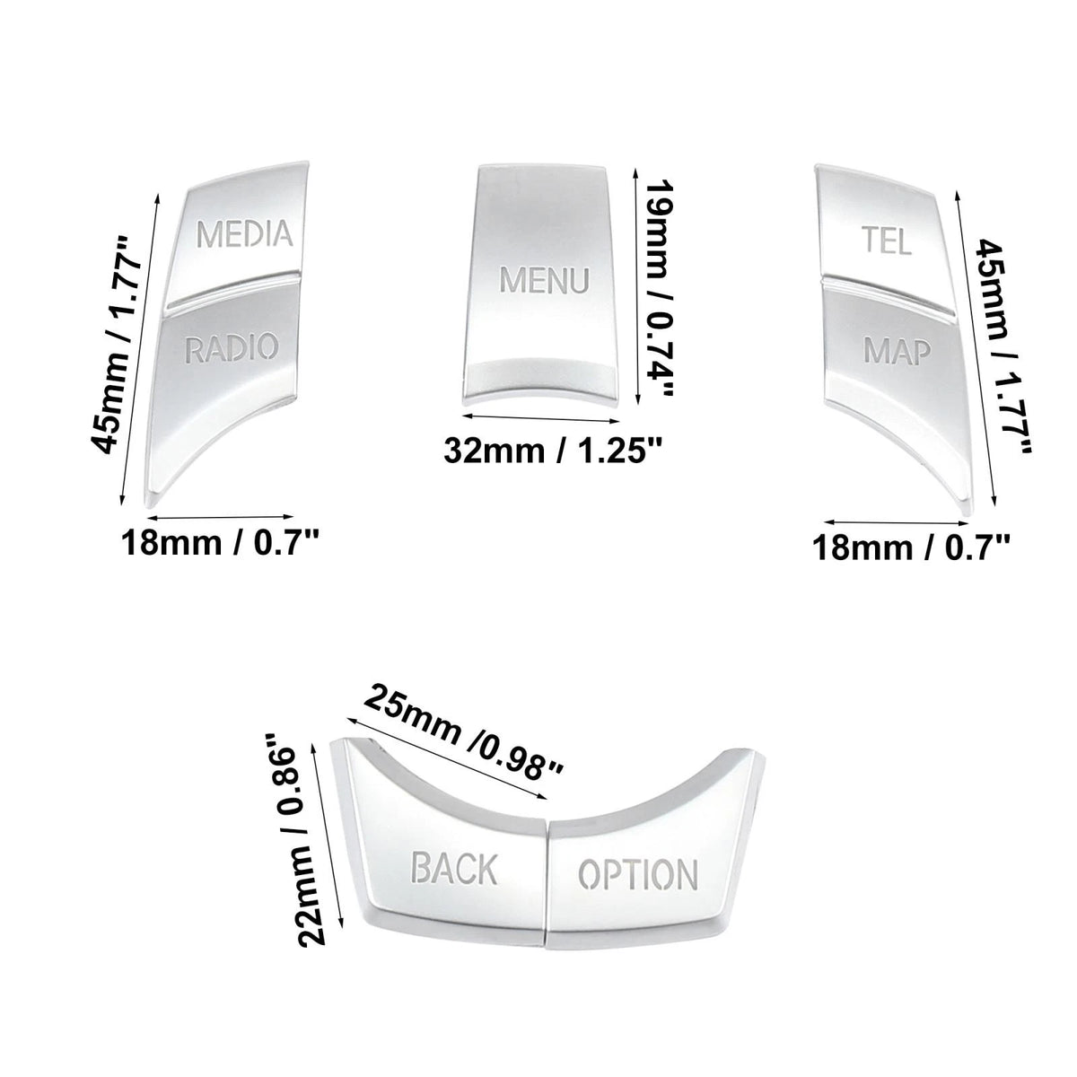5 Pcs Multi-media Button Covers for BMW 1 2 3 5 Series X1 X3 X5 (2004-2023)