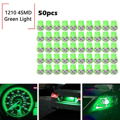 50Pc Green 6V T10 1210 4SMD W5W 501 194 168 LED Light Bulbs for Pinball Machine