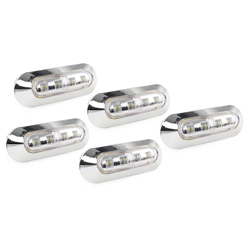 5 x LED White Side Clearance Marker Lights for Car Truck Trailer 12V