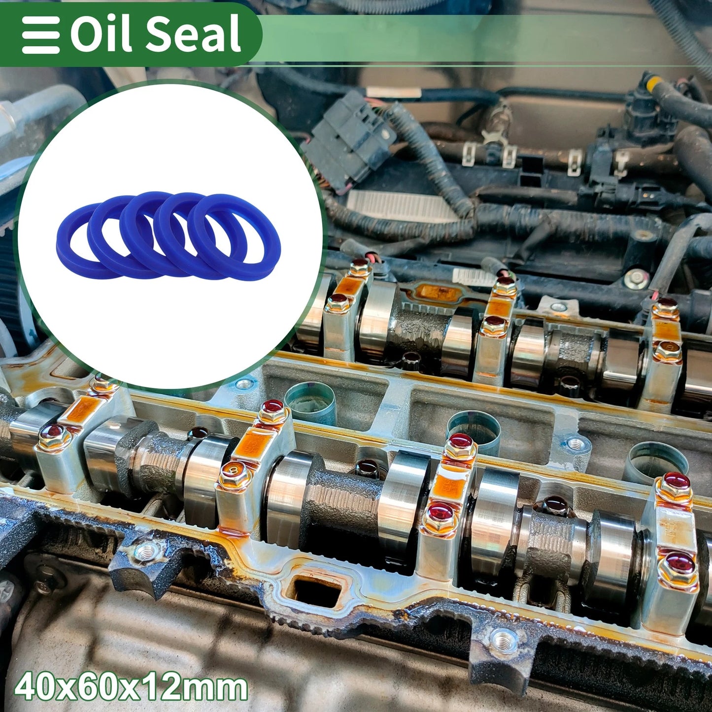 Oil Seal 42x55x8mm Rotary Shaft Seal TPU High Pressure Blue 5 Pcs