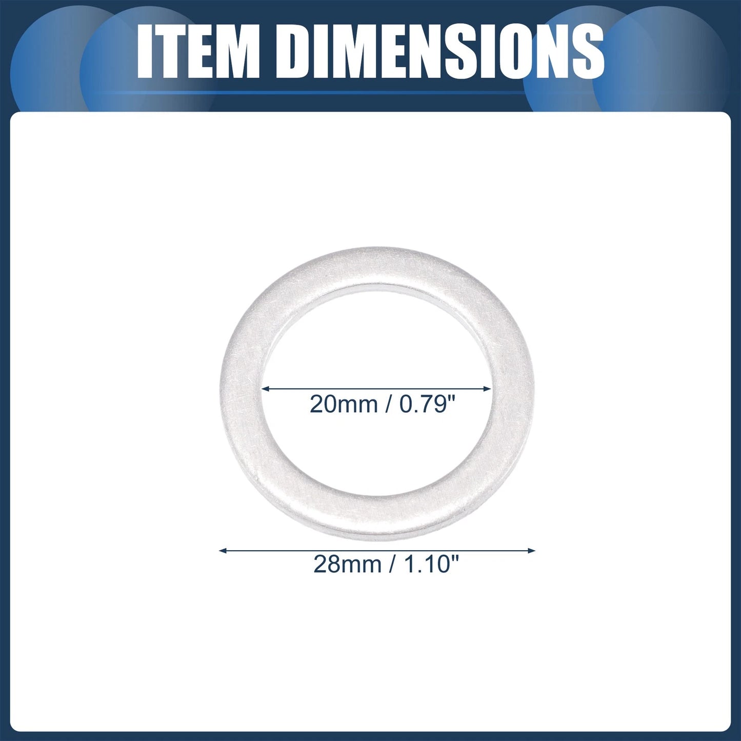 25 x Oil Drain Plug Gaskets 20mm ID for Honda Aluminum Alloy