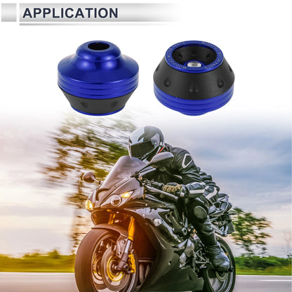 2 x 15mm Aluminum Alloy Plastic Motorcycle Slider Frame Blue