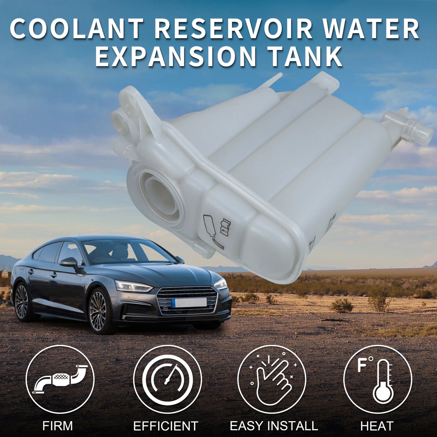 Coolant Expansion Overflow Tank with Sensor for Audi S5 (07-12)