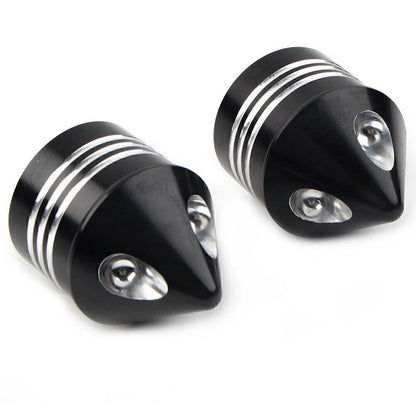 2 x Black Thick Front Axle Nut Covers for Harley Electra Glide Sportster (2000-2023)