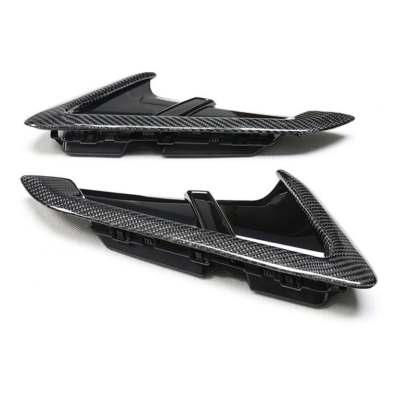 Real Carbon Fiber Side Fenders Air Vent Cover Trim For BMW X3 X3M X4M 2018-2019