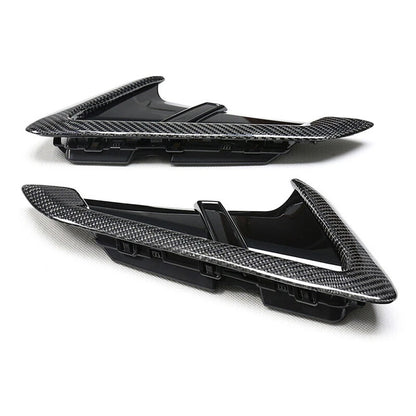 Real Carbon Fiber Side Fenders Air Vent Cover Trim For BMW X3 X3M X4M 2018-2019