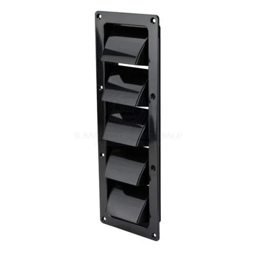 Large 5 Louvre Vent 120mm x 335mm Black ABS for Boat/Caravan/Camper