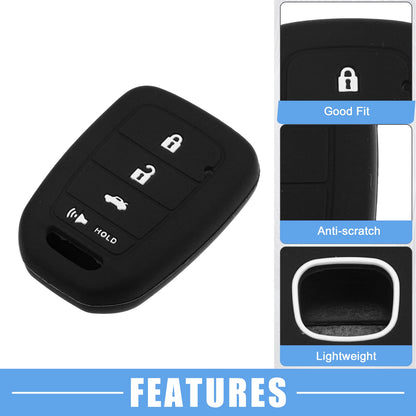 Smart Key Fob Cover Protector for Honda Civic Accord CR-V HR-V Black (2 x)