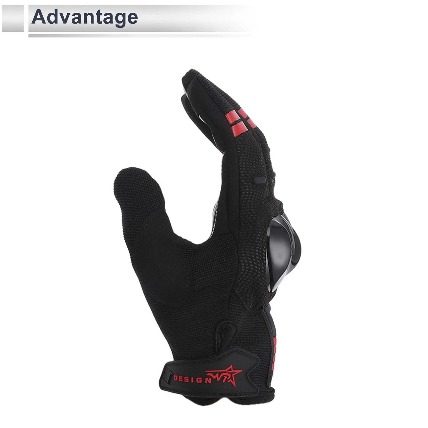 1 Pair Gloves for Motorcycle Spring Summer Breathable Touch XL Red TPU