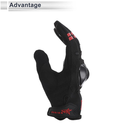 1 Pair Gloves for Motorcycle Spring Summer Breathable Touch XL Red TPU