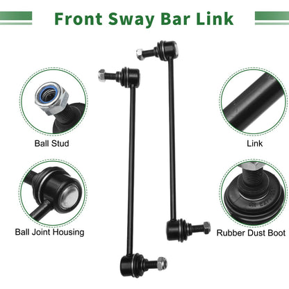 10 x Front Stabilizer Bar Links & Lower Control Arms for Nissan Altima