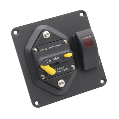 150A Circuit Breaker Panel + Red LED Switch for Universal Car