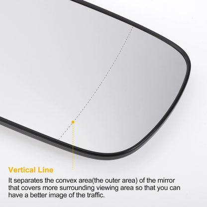 Right Side Heated White Mirror Glass for Toyota Corolla (1995-2002)