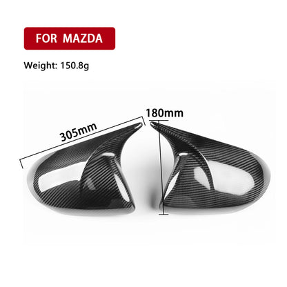 2 x Carbon Fiber Rearview Mirror Covers for Mazda 3 Axela (2010-2013)