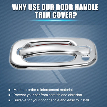 Pair Exterior Door Handle Cover  Keyhole for Chevrolet Tahoe (2000 - 2006)