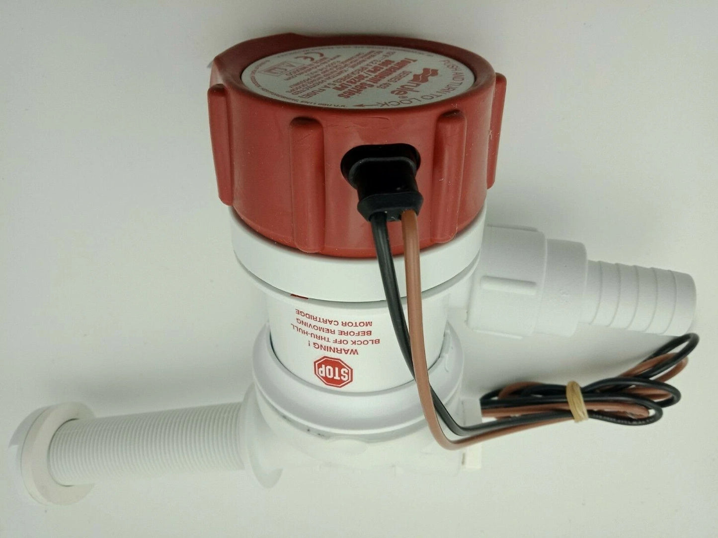 Livewell Baitwell Pump 800 GPH for Rule, Angled Cartridge, Dual Port