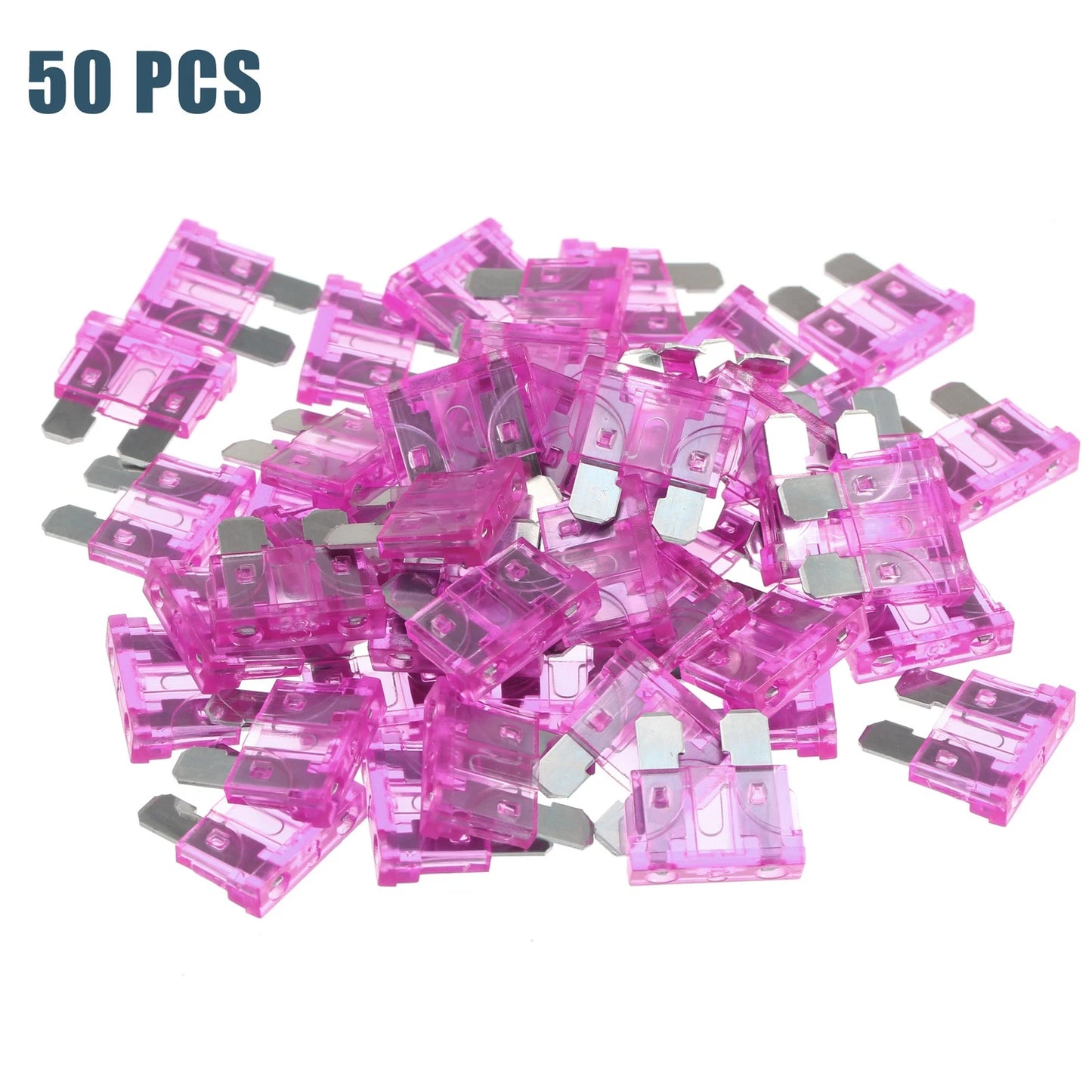 50pcs Mini Blade Fuses 3A for Car Boat Truck SUV Motorcycle Purple