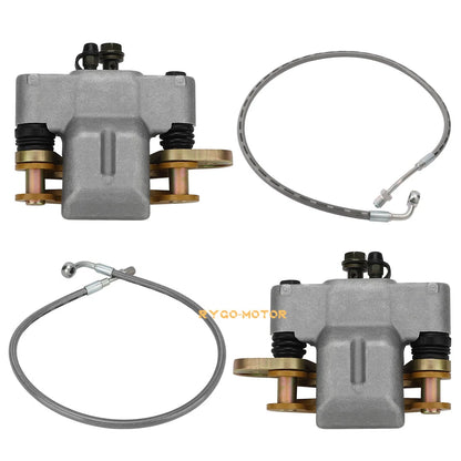 2 x Front Brake Calipers & Hose Lines for Polaris Scrambler 500 (2005–2009)