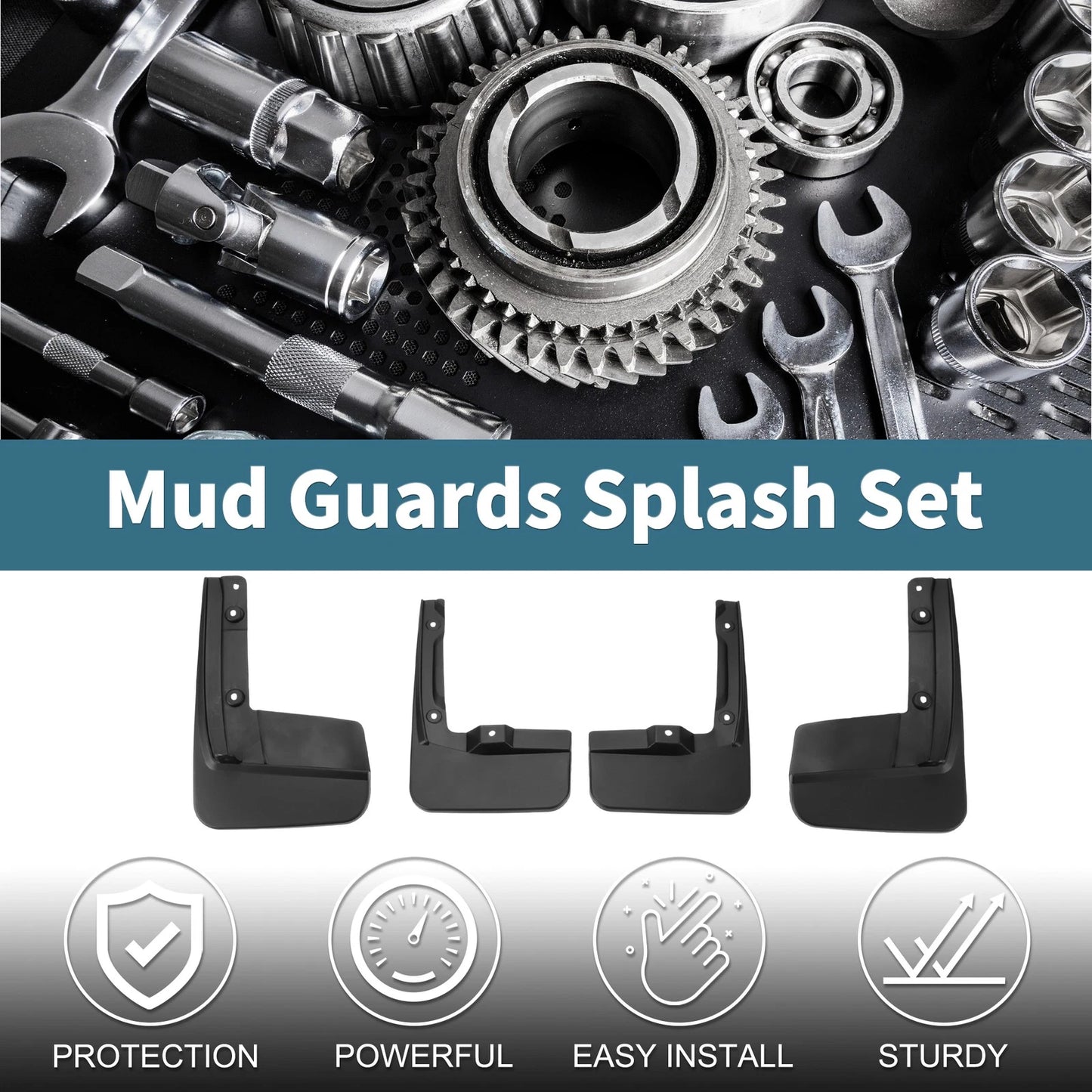 Mud Flaps Splash Guards Mud Guards for Toyota Hiace (2019–2023)