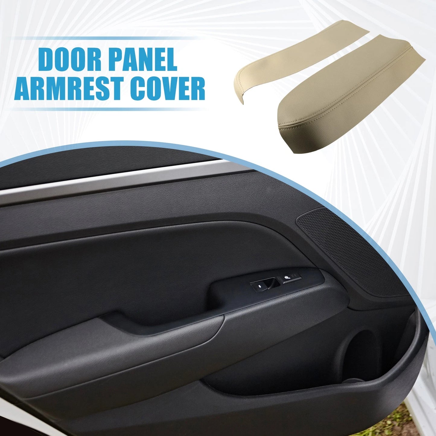 Front Door Panel Armrest Covers for Toyota Prius (2004-2009) Beige 1 Pair