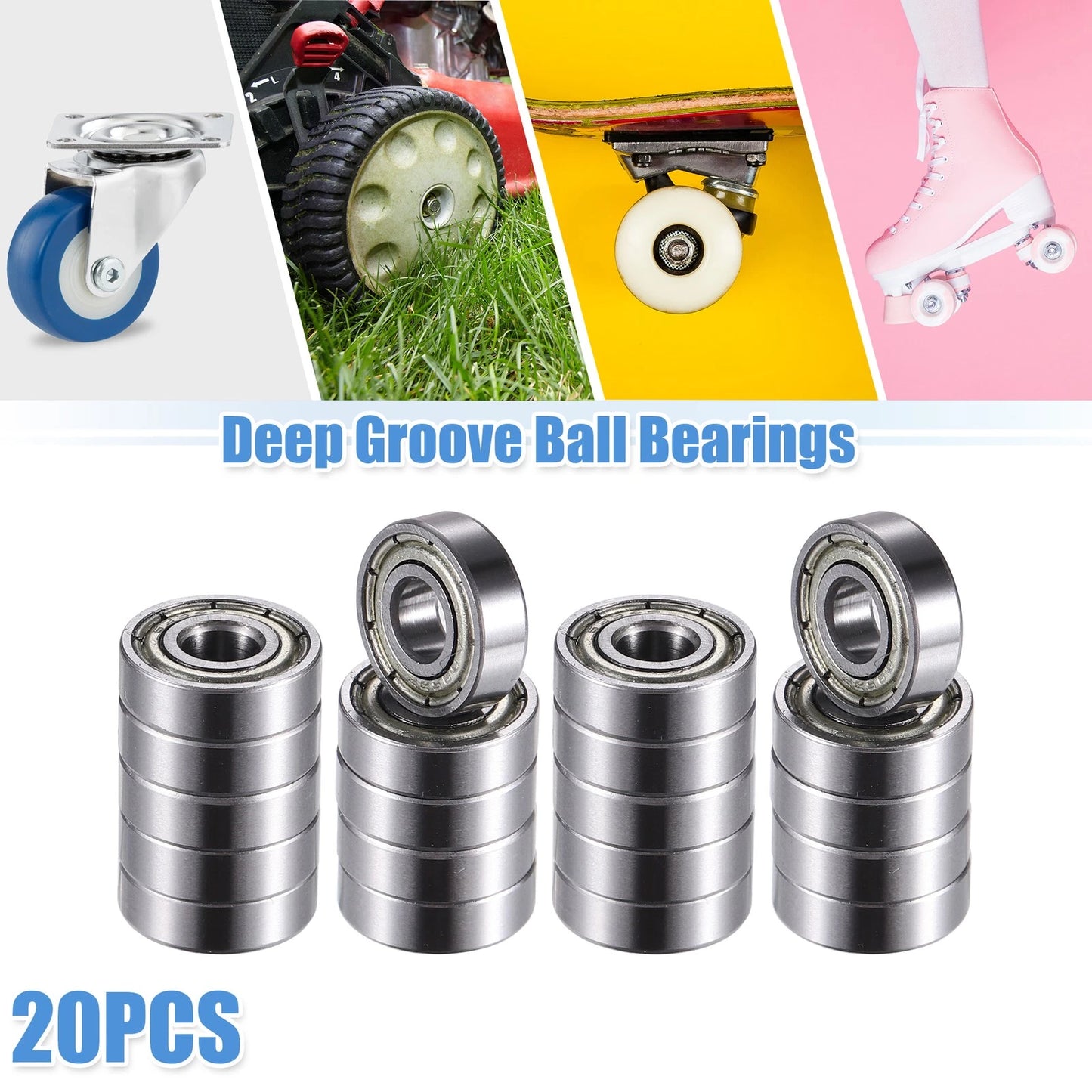 20pcs 5x13x4mm Shielded Deep Groove Ball Bearings for Bearings