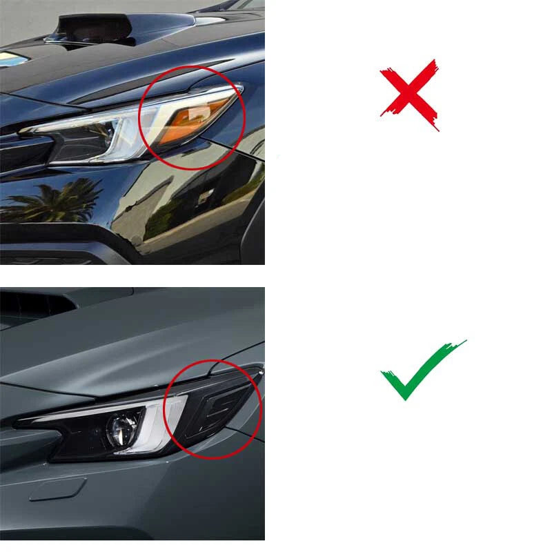 REAL Carbon Fiber Front Headlight Eyebrow Cover Trim for Subaru WRX 2022-2023