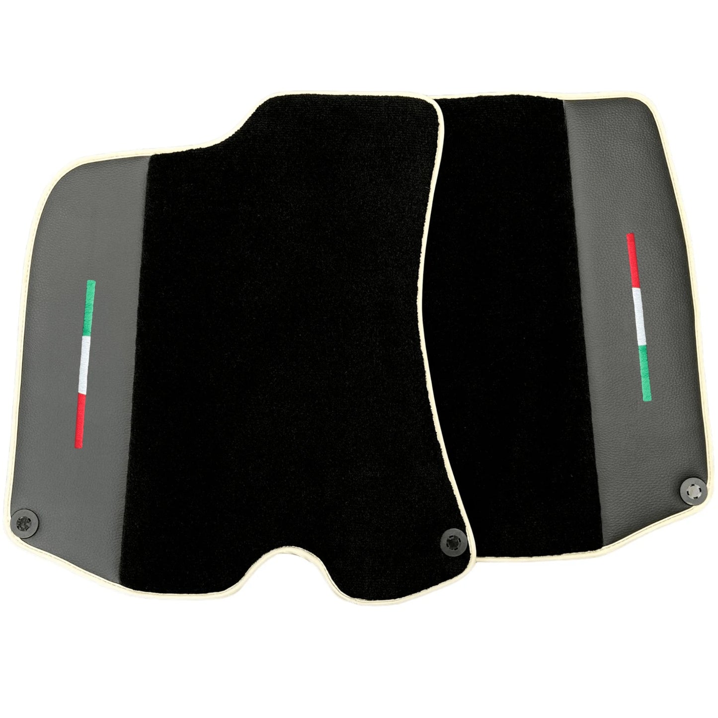 Black Floor Mats for Ferrari Portofino with Leather & Beige Trim