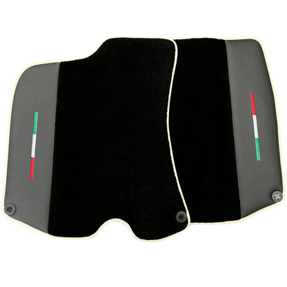 Black Floor Mats for Ferrari Portofino with Leather & Beige Trim