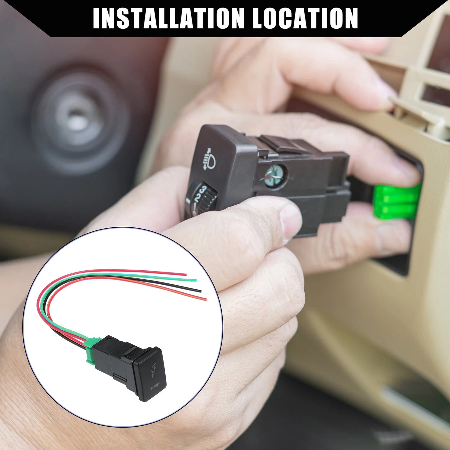 Power Push Button Switch Set for Toyota Landcruiser 4Runner RAV4 (2003-2023)