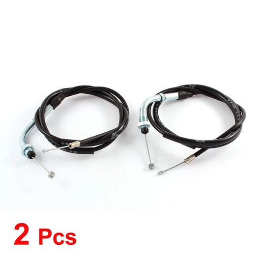 2 Pcs 100cm x 1cm Black Flexible Motorcycle Throttle Cable Wire for CG 125