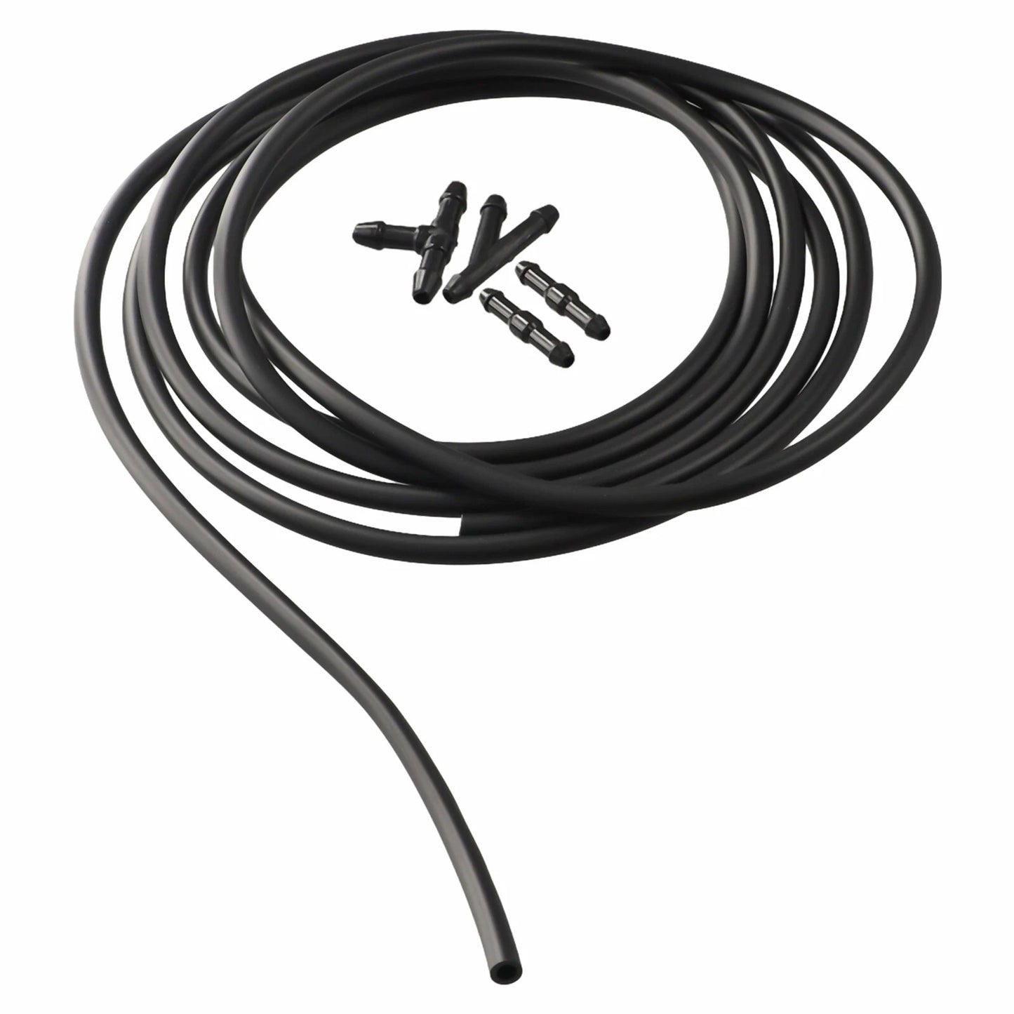 Hose Connector Splitter 300CM Black for Windshield Washer Wiper Tube