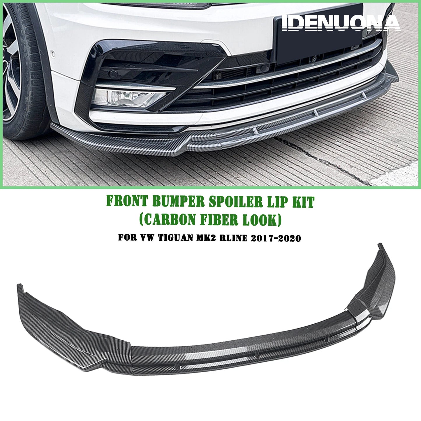 Front Bumper Spoiler Lip for VW Tiguan MK2 Rline (2017-2020)
