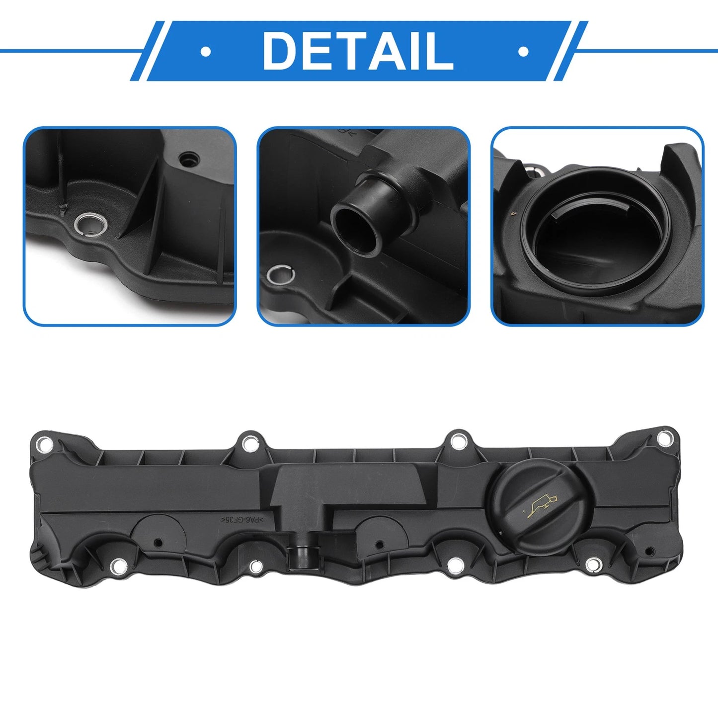 Left Engine Valve Cover with Oil Cap for Peugeot 206 (2000-2020)