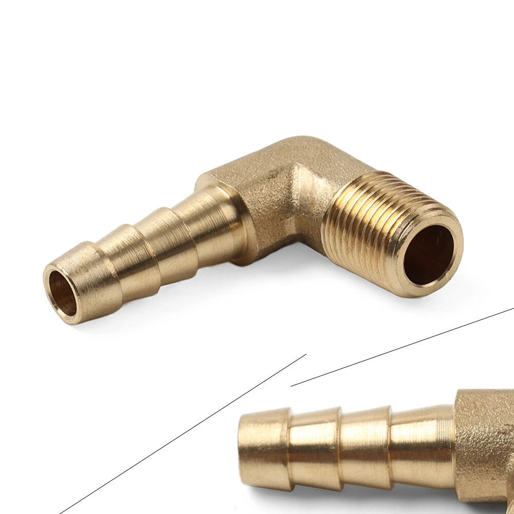 Brass Hose Barb Fitting Elbow 1/4"x 1/8" NPT Male Connector for Various Models