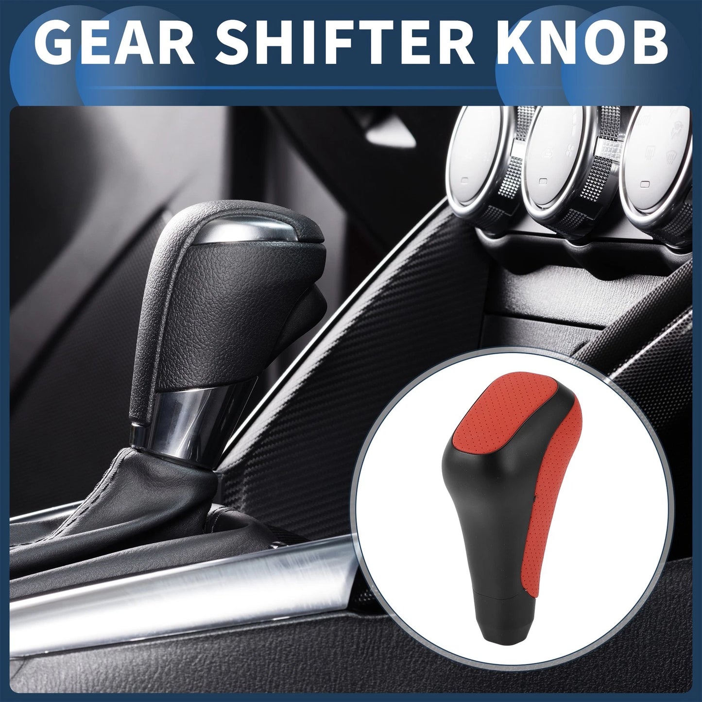 Automatic Gear Shift Knob for Toyota 4Runner 2012-2021 Faux Leather Black Red