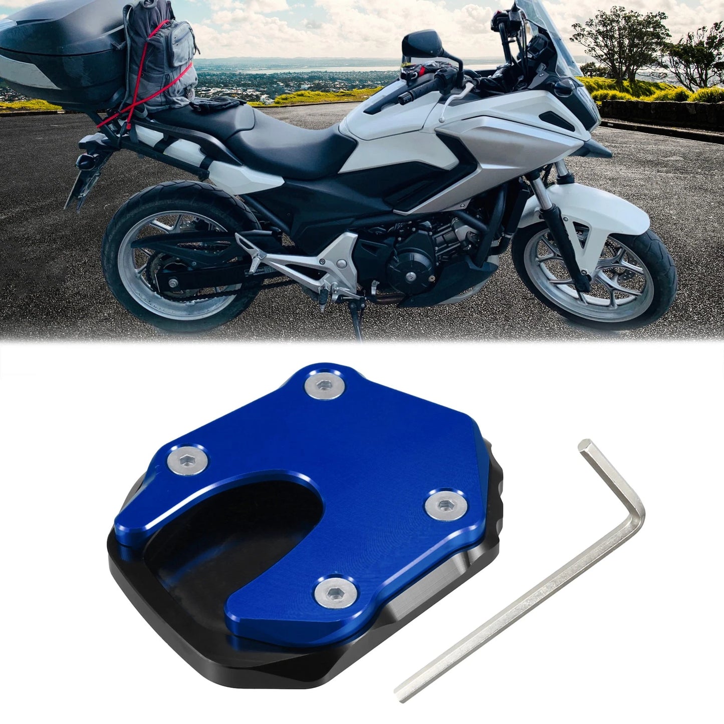 Motorcycle Kickstand Pad for Honda NC750X (2021-2022) - Blue