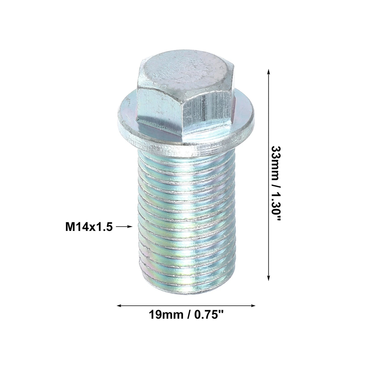 Engine Oil Drain Plug Screw M14x1.5 with Seal Ring for Dodge Silver Tone