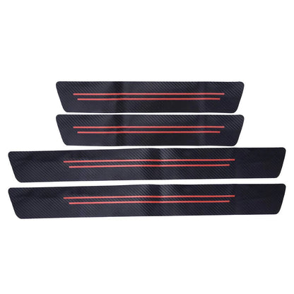 4pcs Carbon Fiber Car Door Sill Plate Protector Scuff Cover for Make & Model