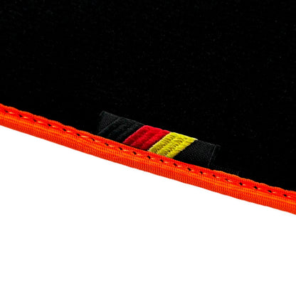 AutoWin Black Floor Mats for BMW Z4 E89 Convertible 2009-2016, Orange Trim