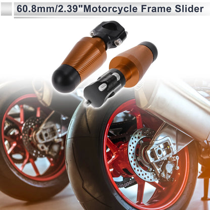 0.87-1.1 Aluminum Motorcycle Slider Frame 2 x Orange for Make Model
