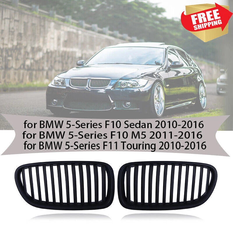 Matte Black Front Kidney Grille for BMW F10 528i 535i 550i M5 (2010-2016)