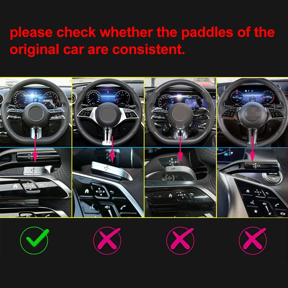 Steering Wheel Paddle Shifter Extensions for Benz A B C E S G CLA GLB EQA