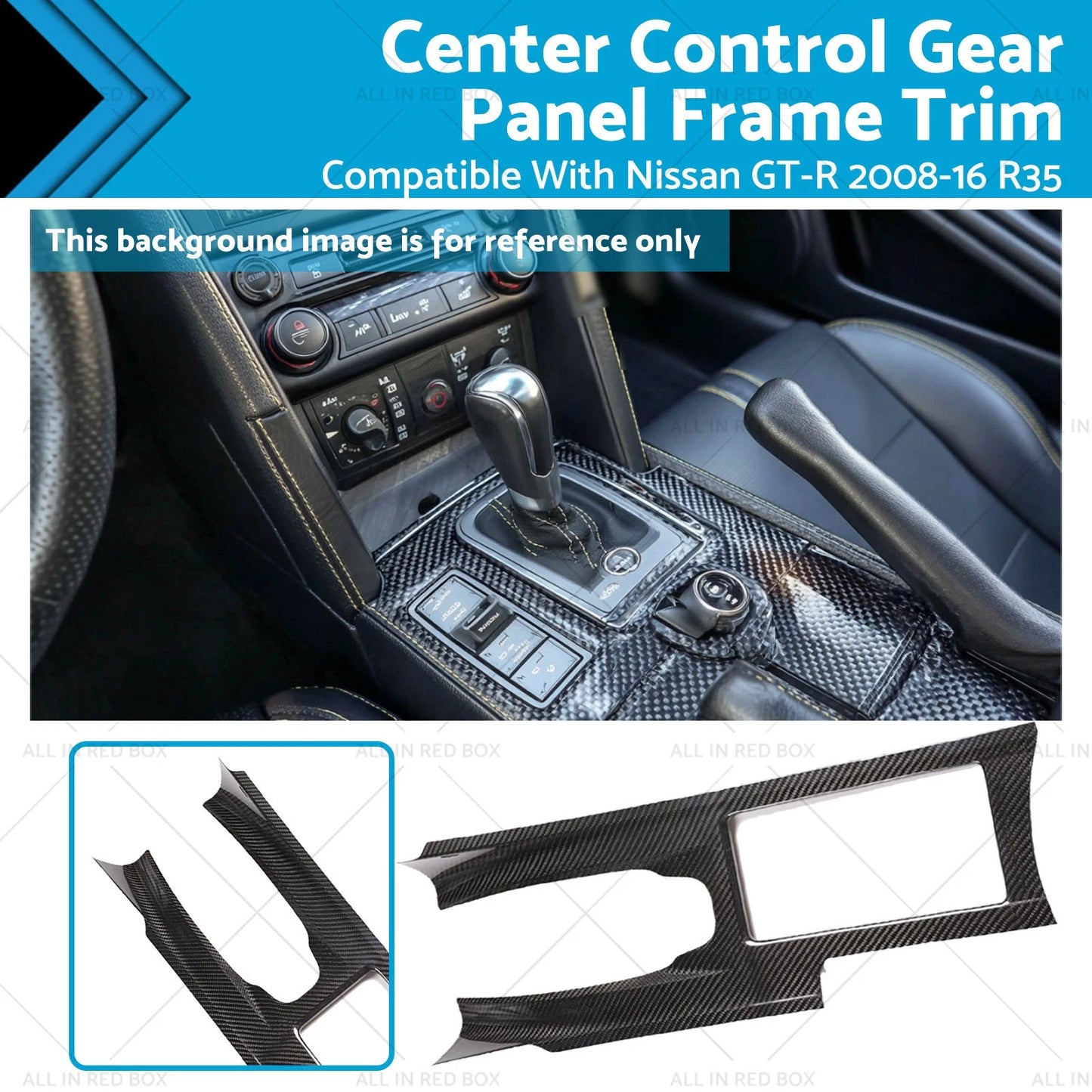 Carbon Fiber Center Control Gear Panel Trim for GTR 2008-2016 R35