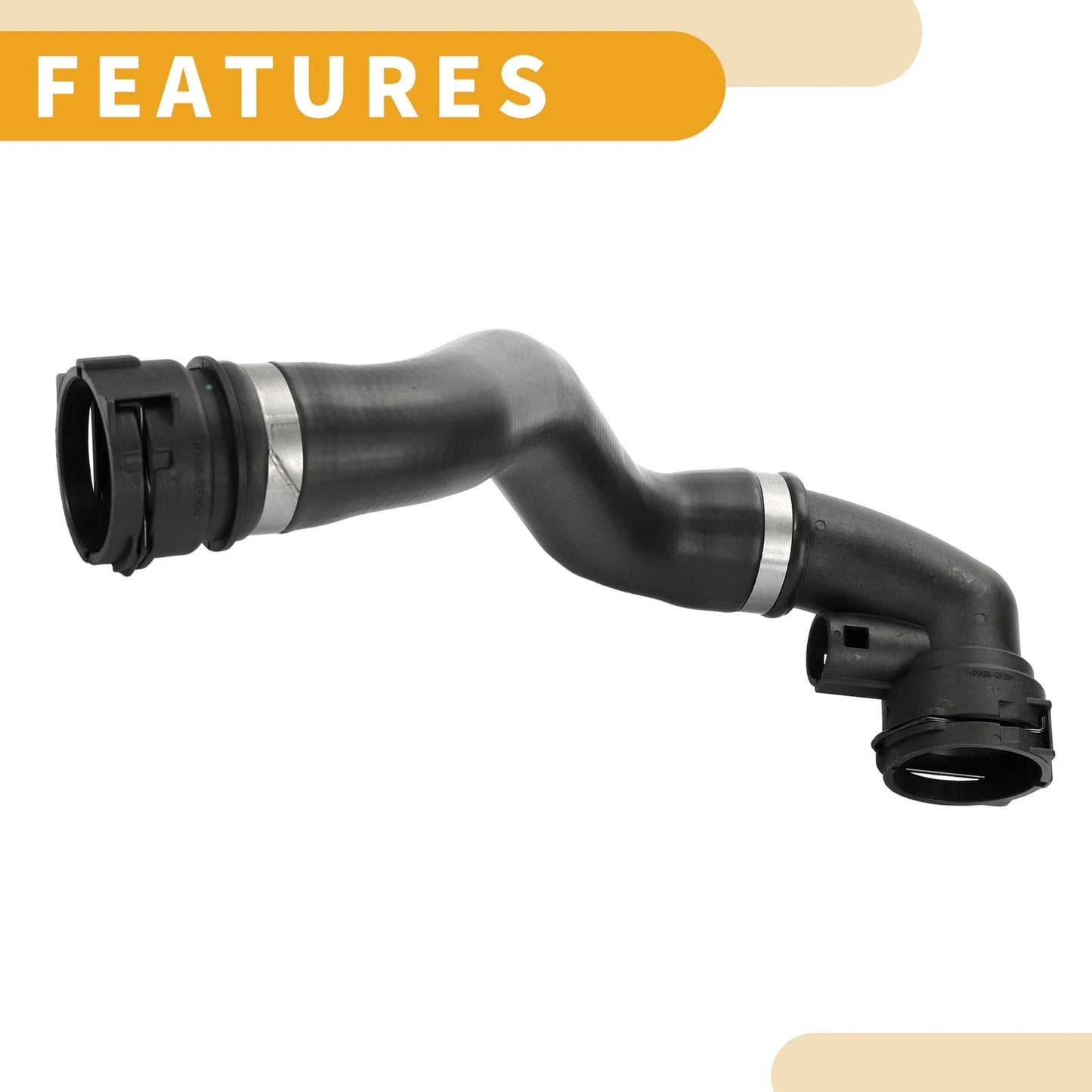 Radiator Hose for BMW E53 X5 2001-2006 2 x Rubber Black